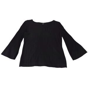 NEW TALBOTS Knit Top Blouse‎ Stretchy Petite Small Flared Cuffs Textured Sleeves